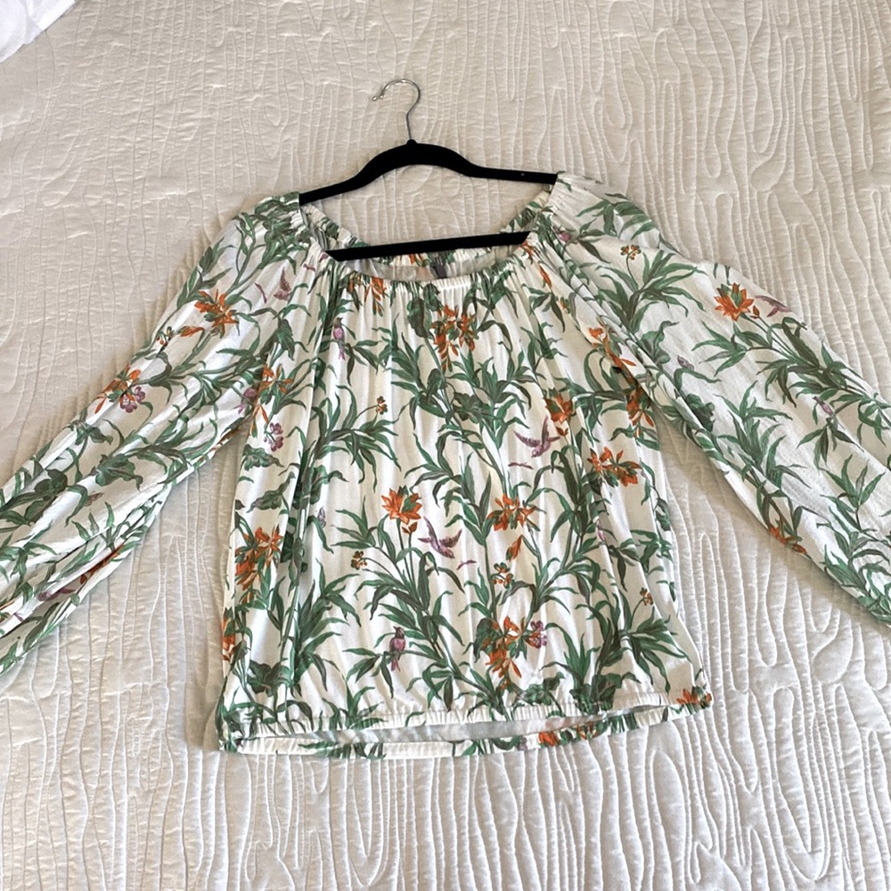 Anthropologie Floral Top Medium